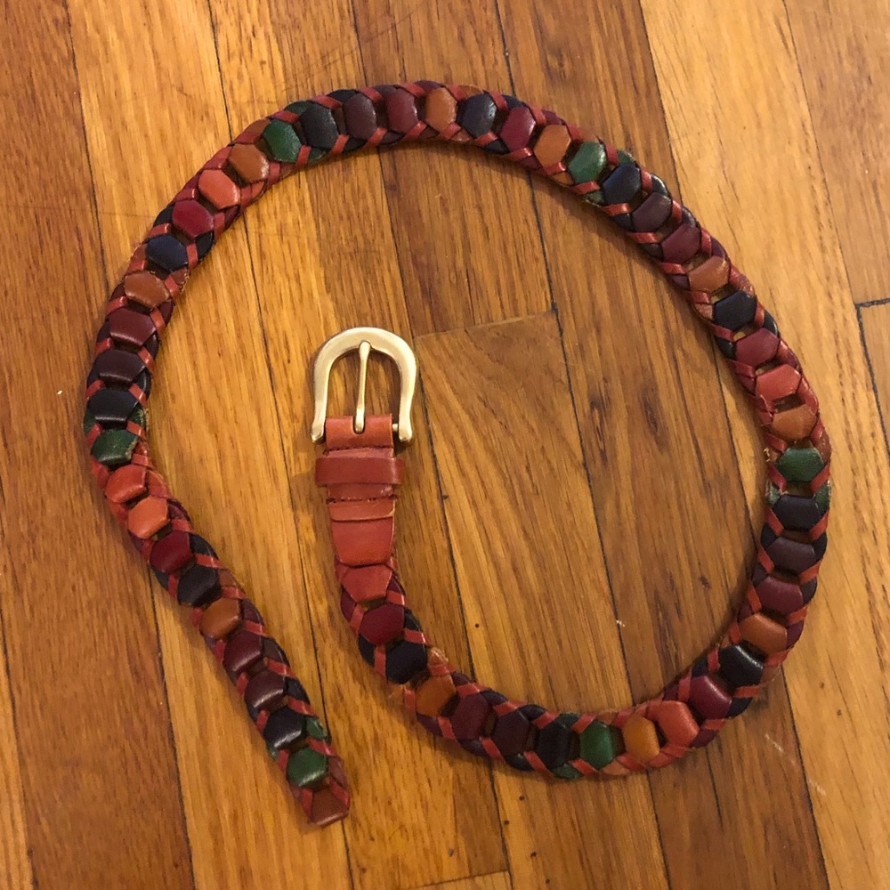Vintage Rainbow Leather Belt